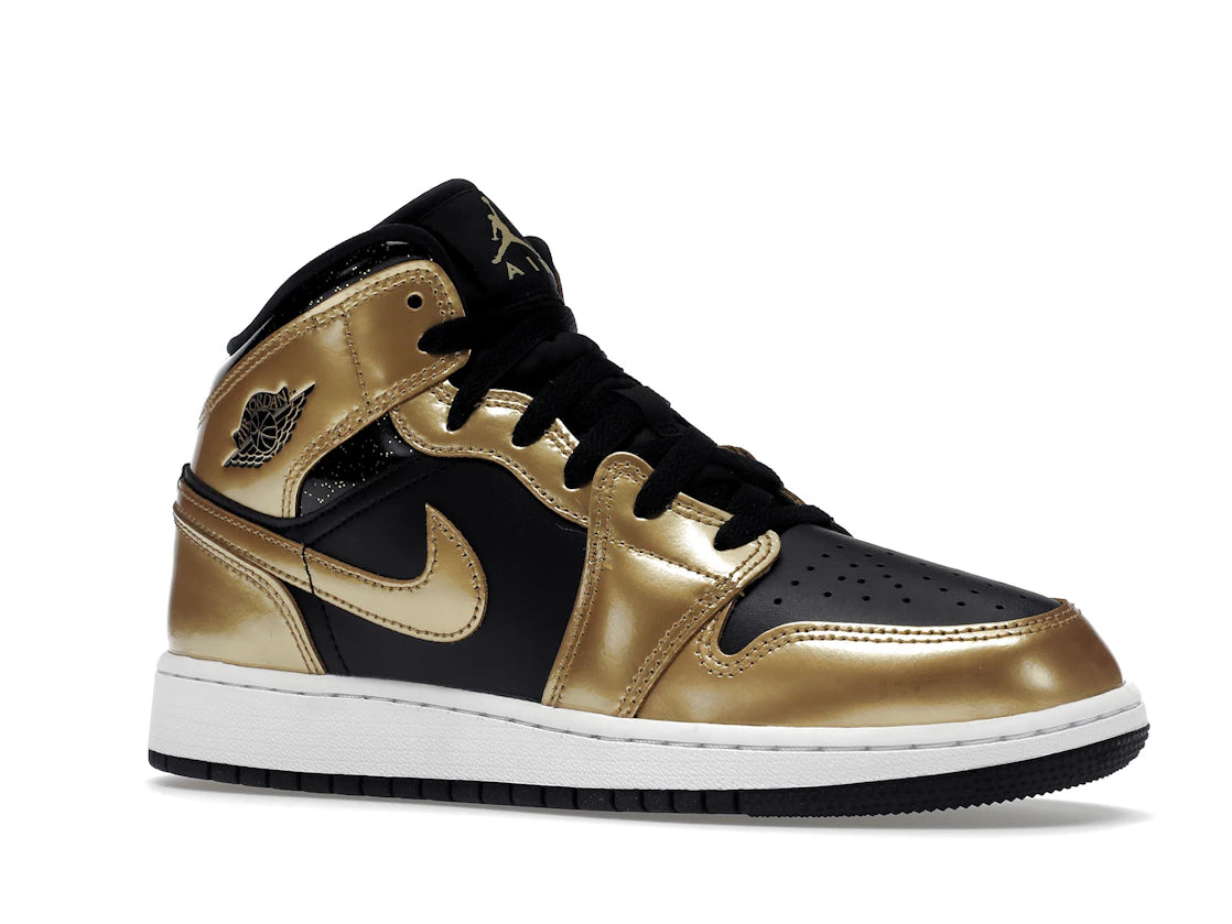 Jordan 1 Mid SE Metallic Gold Black (GS) - vue secondaire A