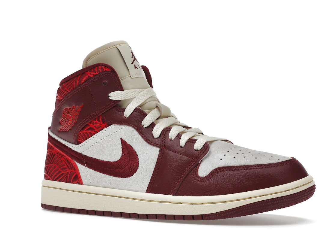 Jordan 1 Mid SE Tiki Leaf Team Red (Women's) - vue secondaire A