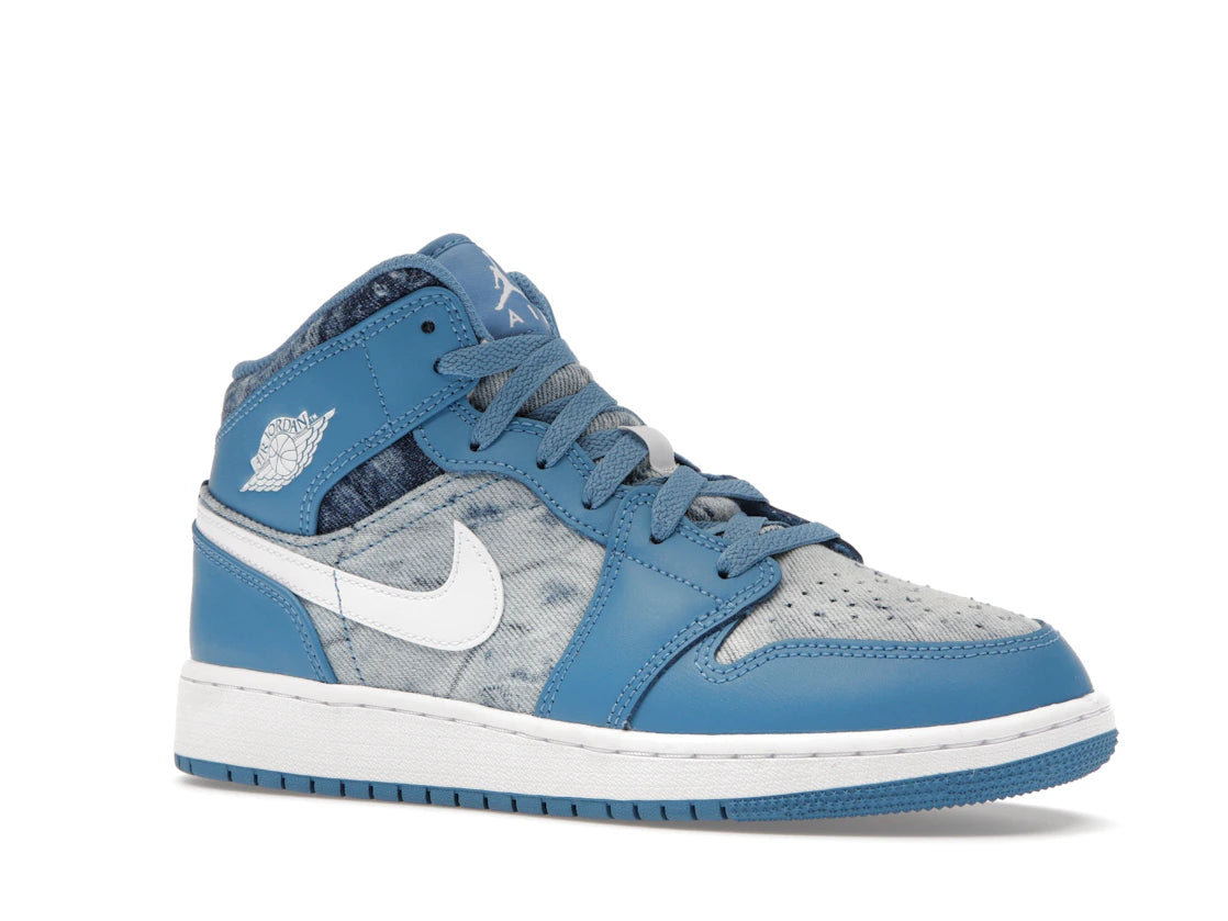 Jordan 1 Mid Washed Denim (GS) - vue secondaire A