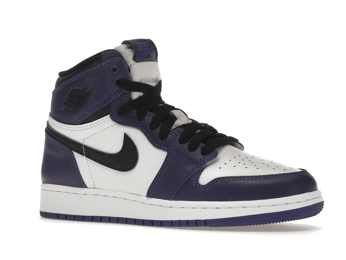 Jordan 1 Retro High Court Purple White (GS) - vue secondaire A