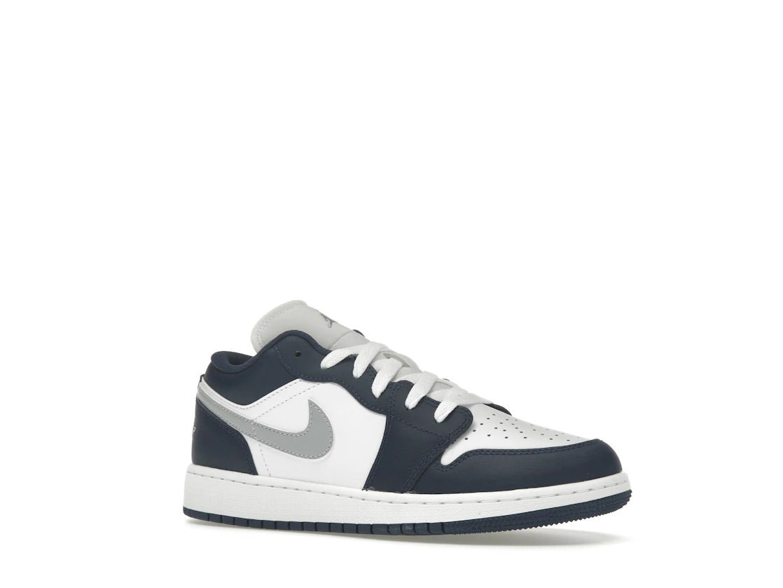 Jordan 1 Low Midnight Navy Wolf Grey (GS) - vue secondaire A