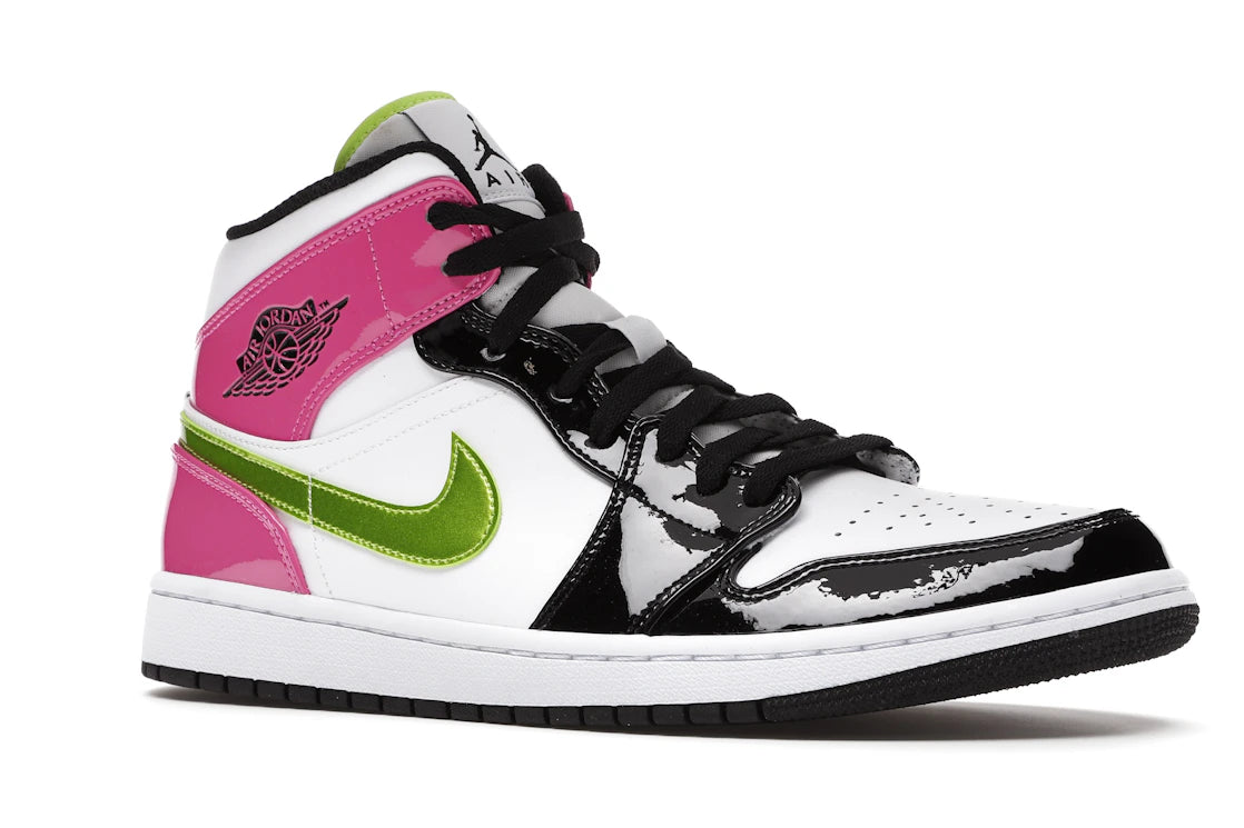Jordan 1 Mid White Black Cyber Pink - vue secondaire A