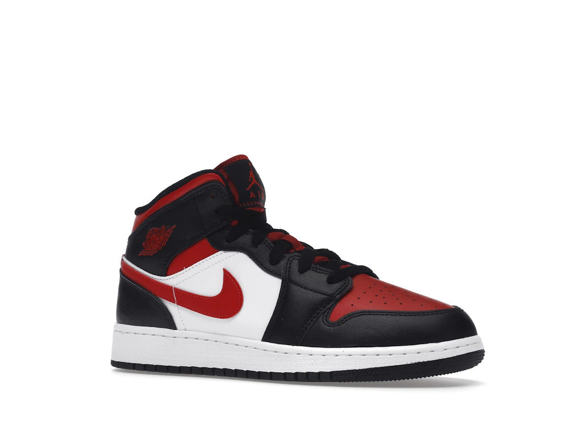 Air Jordan 1 Mid Black Fire Red (GS) - vue secondaire A