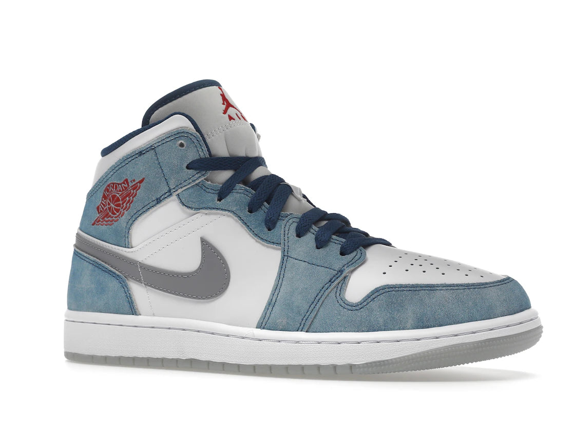 Jordan 1 Mid French Blue Fire Red - vue secondaire A