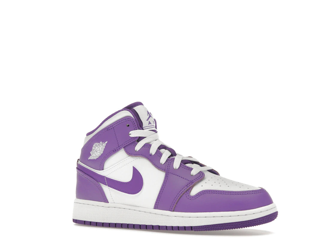 Jordan 1 Mid Purple Venom (GS) - vue secondaire A