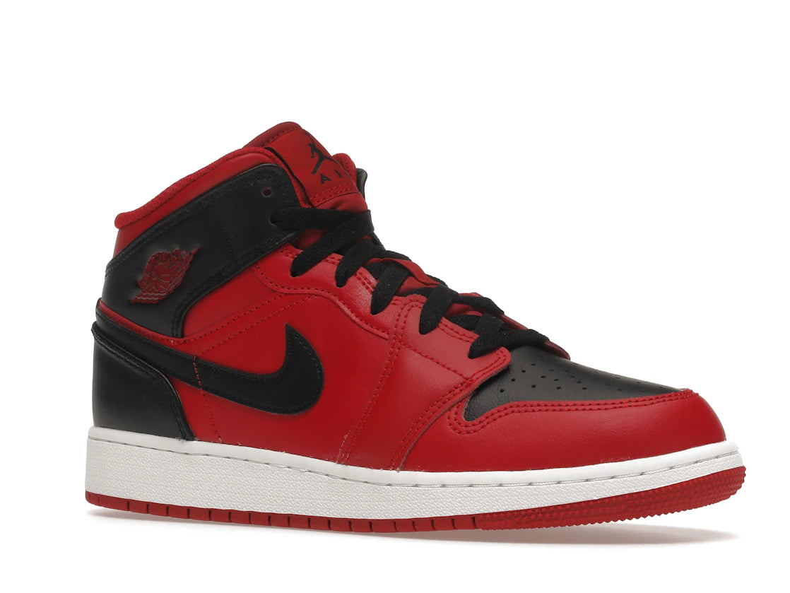 Jordan 1 Mid Reverse Bred (2021) (GS) - vue secondaire A