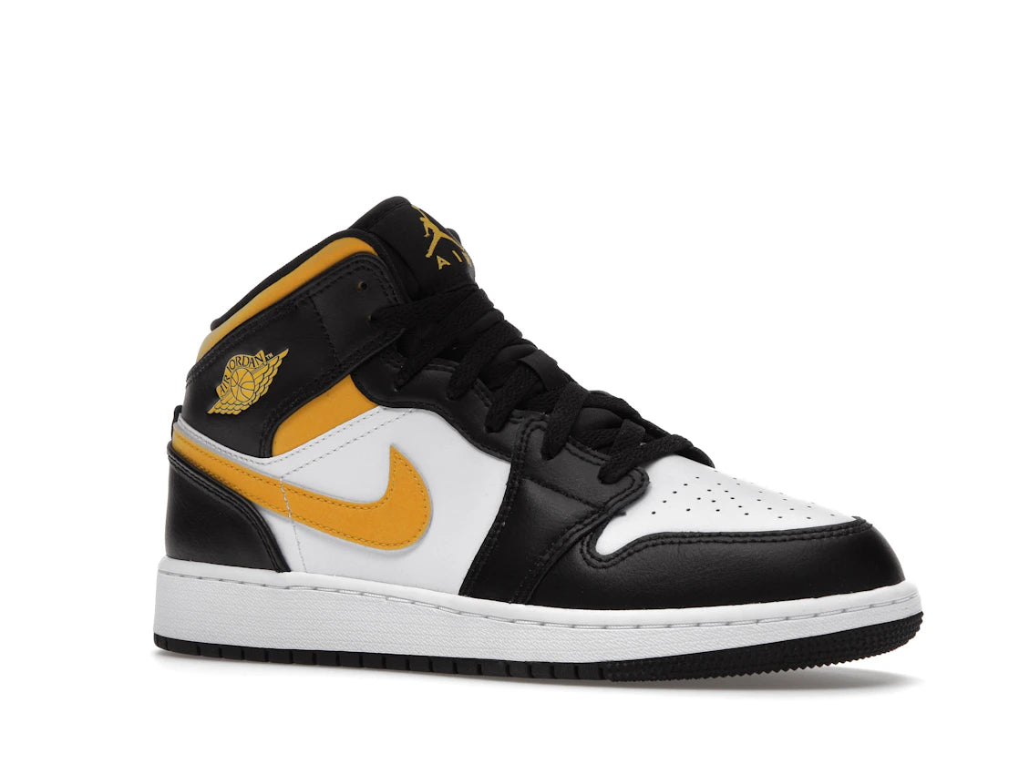 Jordan 1 Mid White Pollen Black (GS) - vue secondaire A