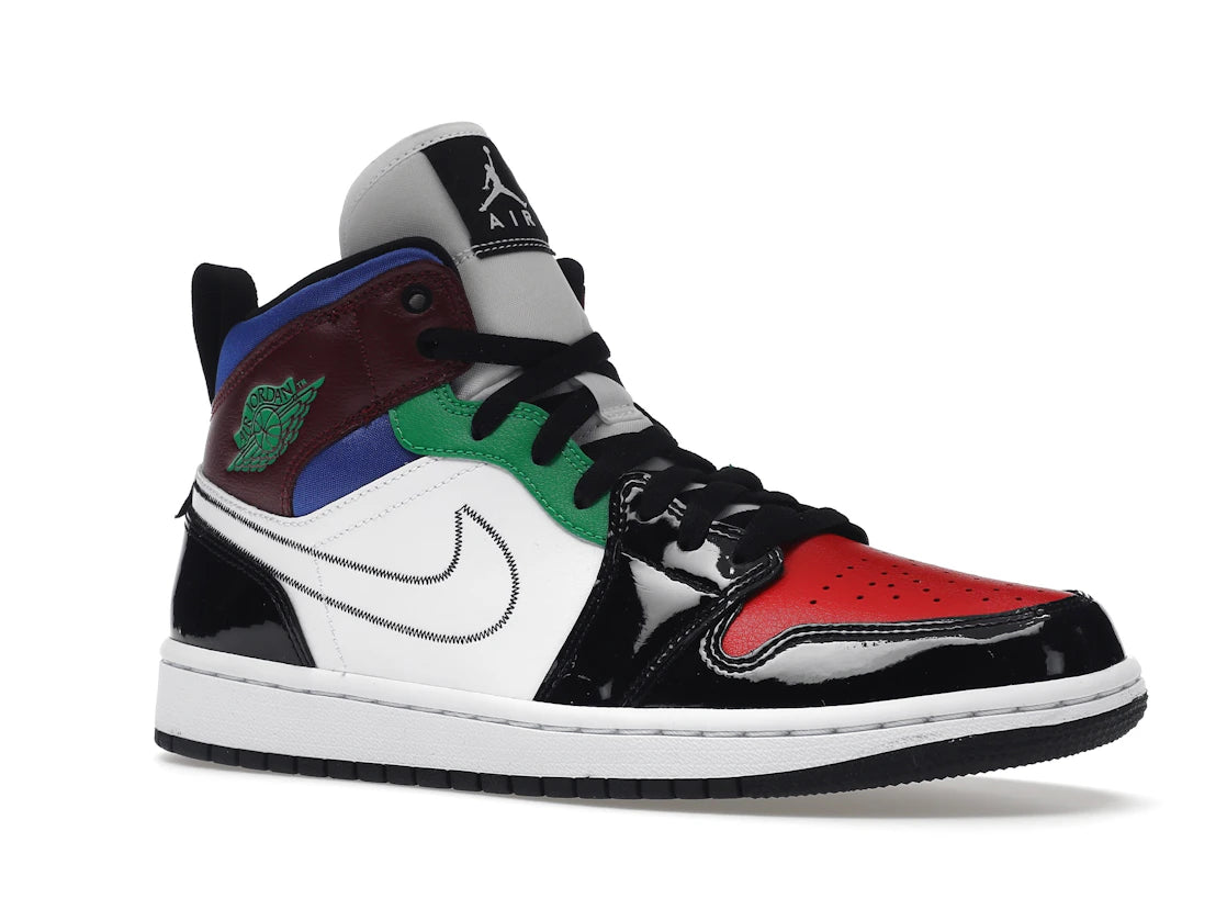 Jordan 1 Mid SE Black White Multi-Color (Women's) - vue secondaire A