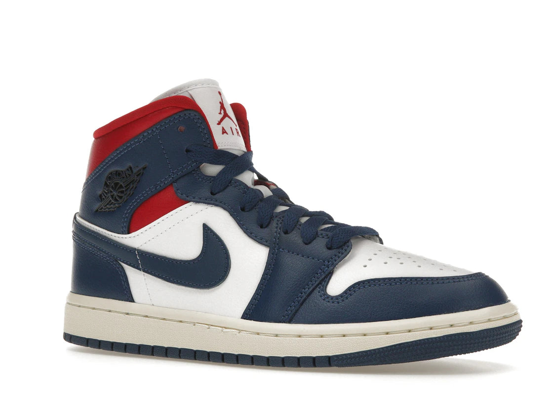 Jordan 1 Mid French Blue Gym Red (Women's) - vue secondaire A