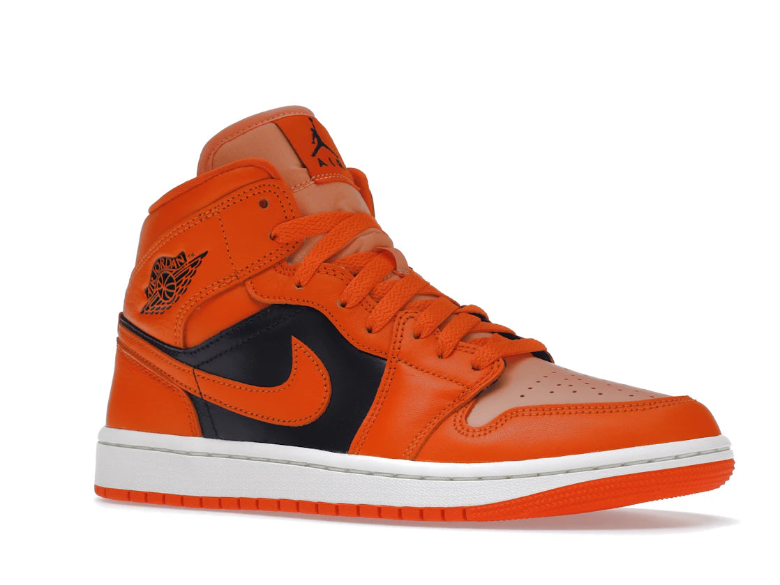 Jordan 1 Mid SE Rush Orange Crimson Bliss (Women's) - vue secondaire A