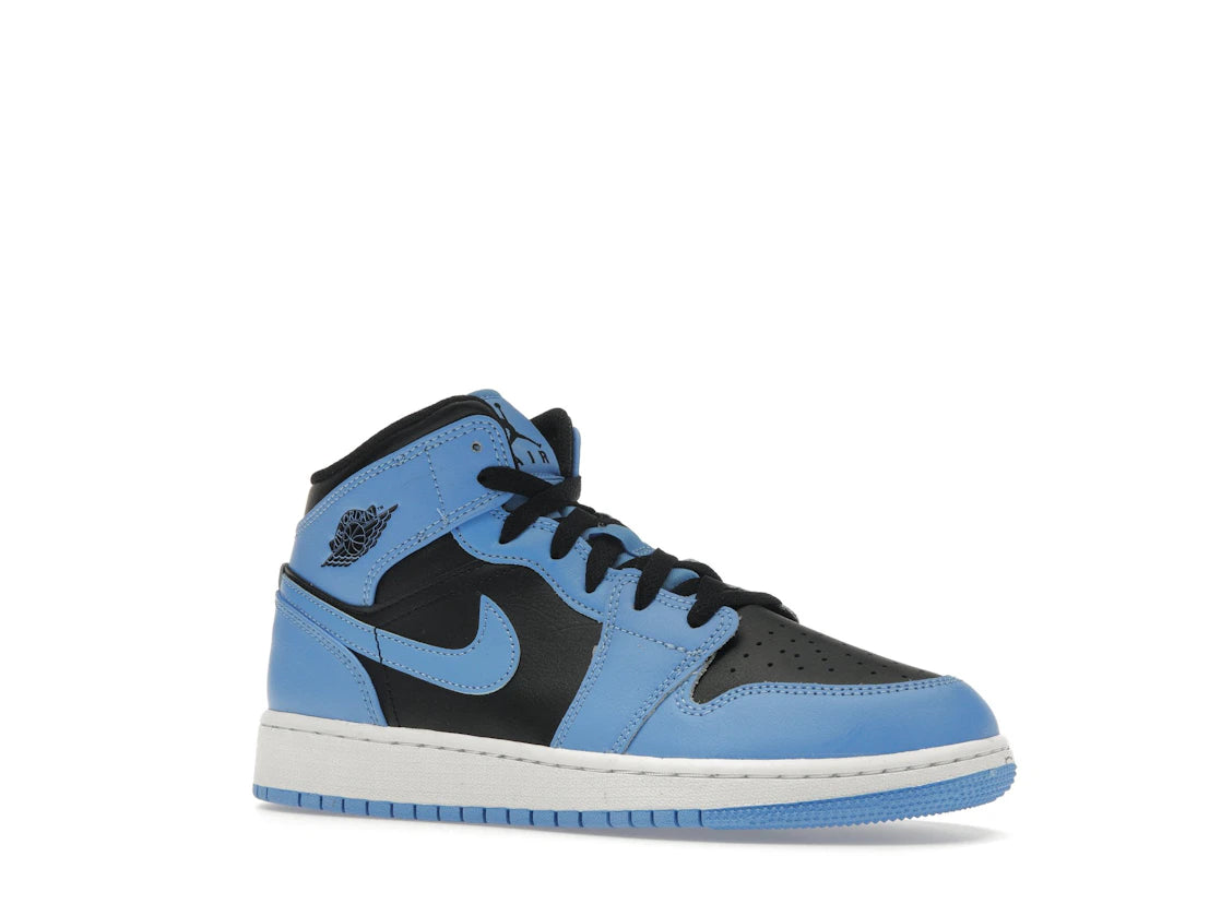 Jordan 1 Mid University Blue Black (GS) - vue secondaire A