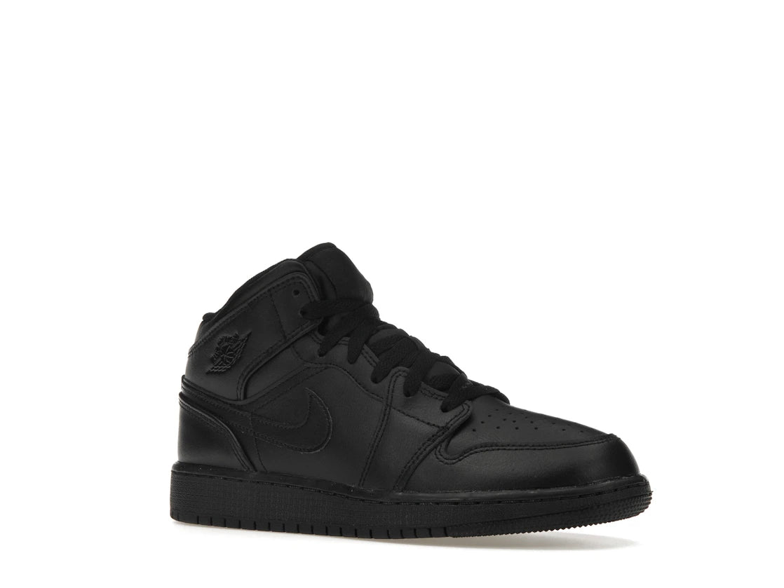 Jordan 1 Mid Triple Black (GS) - vue secondaire A