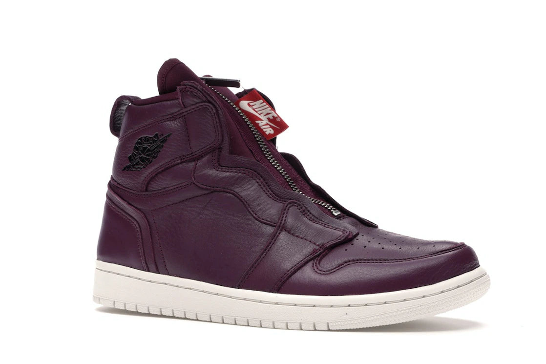 Jordan 1 Retro High Zip Bordeaux (Women's) - vue secondaire A