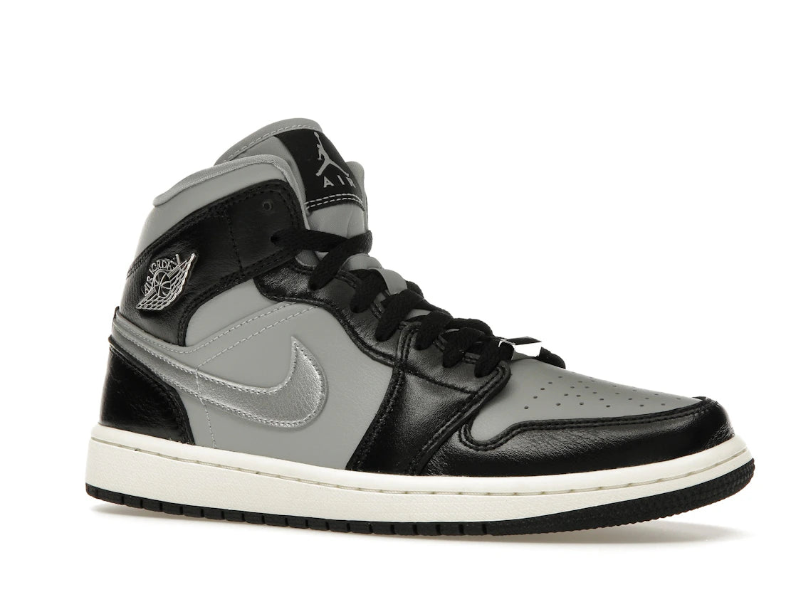 Jordan 1 Mid SE Black Metallic Silver (Women's) - vue secondaire A