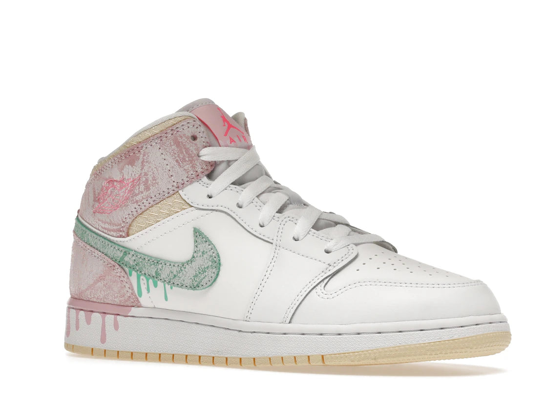 Jordan 1 Mid Paint Drip (GS) - vue secondaire A