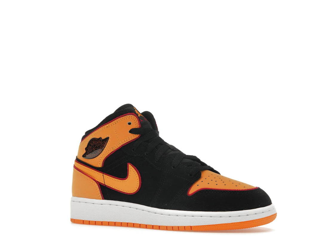 Jordan 1 Mid SE Black Vivid Orange (GS) - vue secondaire A