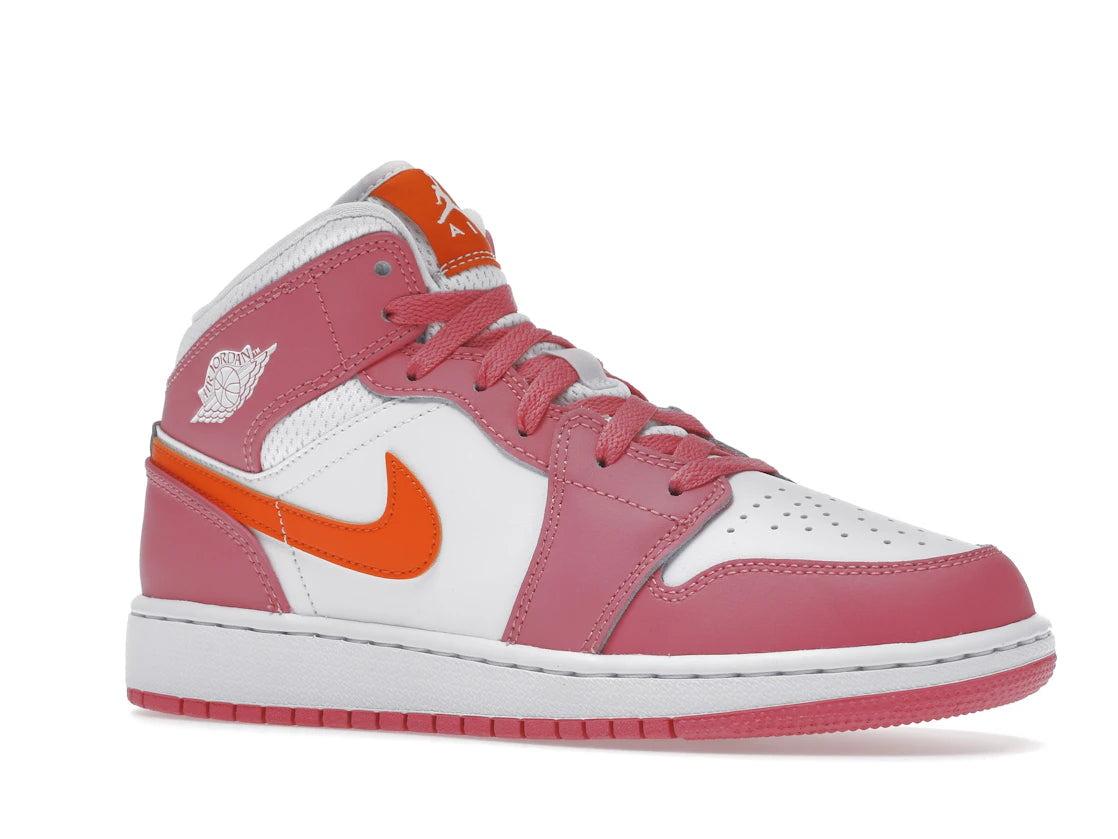 Jordan 1 Mid Pinksicle Safety Orange (GS) - vue secondaire A