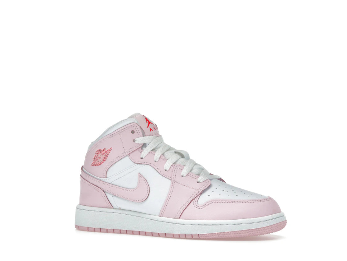 Jordan 1 Mid Pink Foam Fire Red (GS) - vue secondaire A
