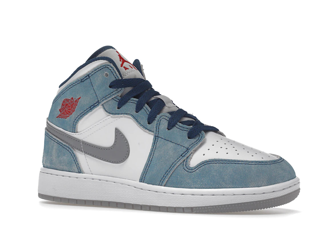 Jordan 1 Mid SE French Blue Light Steel (GS) - vue secondaire A