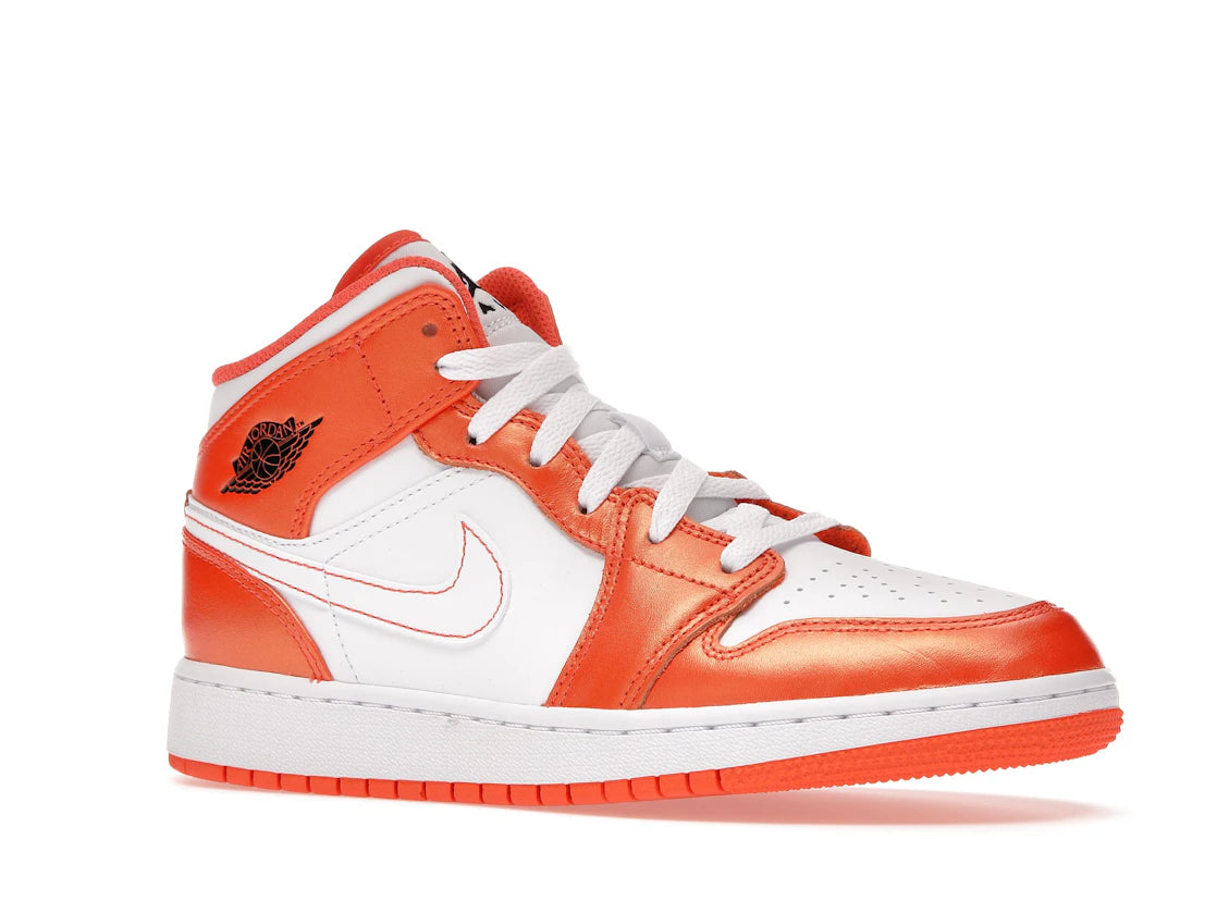 Jordan 1 Mid Metallic Orange (GS) - vue secondaire A