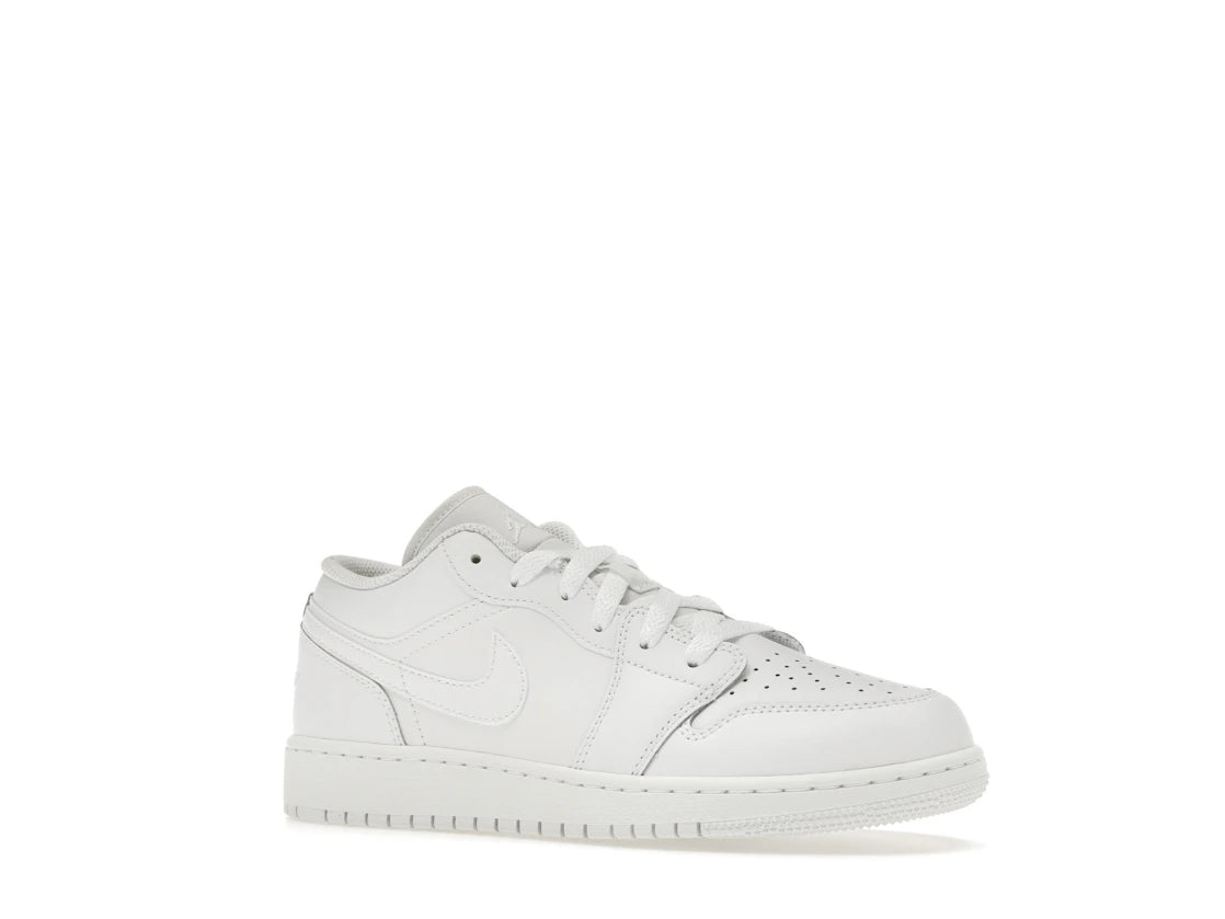 Jordan 1 Low Triple White (2023) (GS) - vue secondaire A