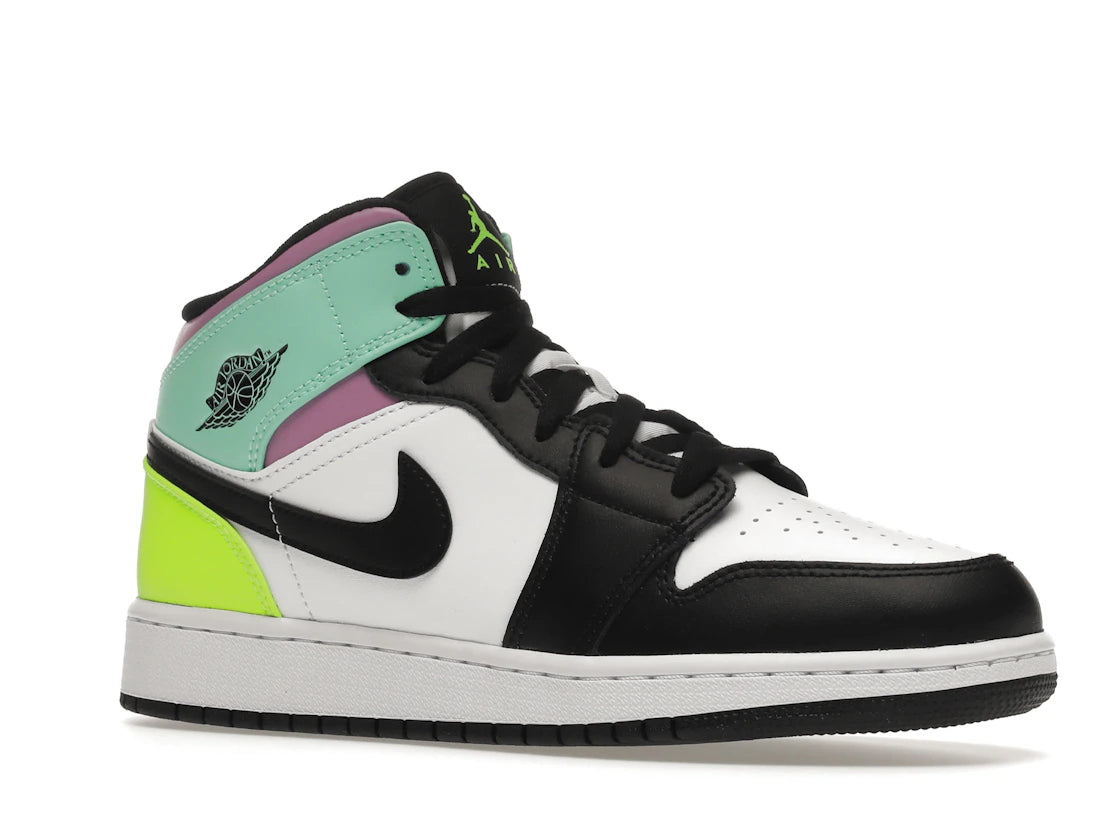 Jordan 1 Mid Pastel Black Toe (GS) - vue secondaire A