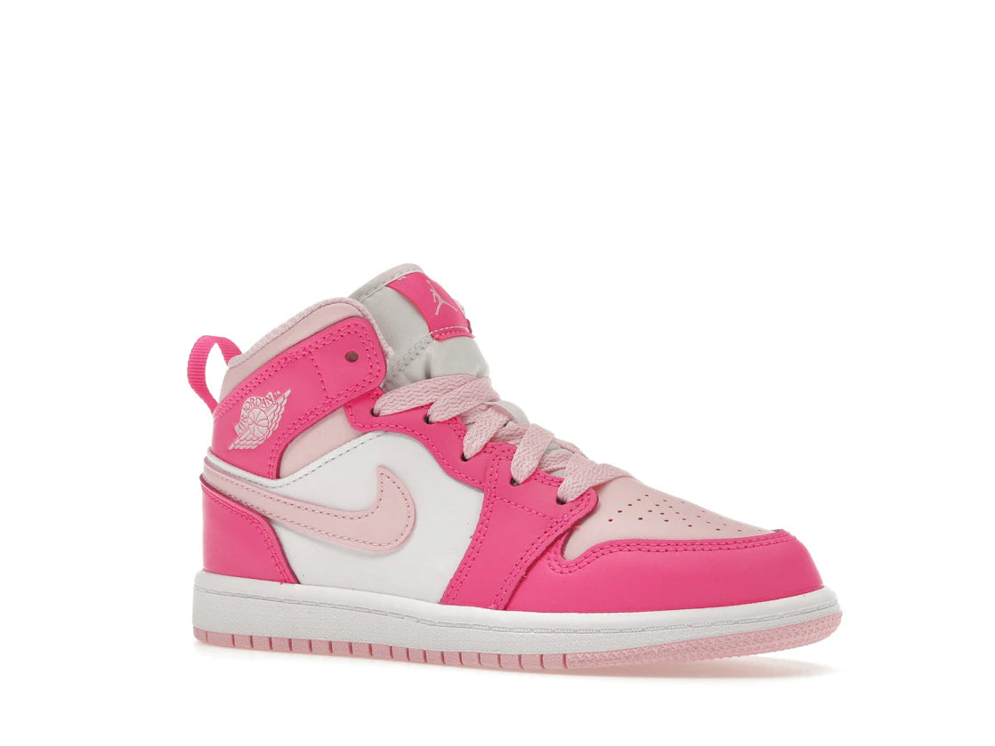 Jordan 1 Mid White Fierce Pink (PS) - vue secondaire A
