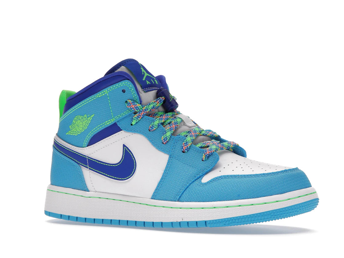 Jordan 1 Mid SE Sprite Blue (GS) - vue secondaire A