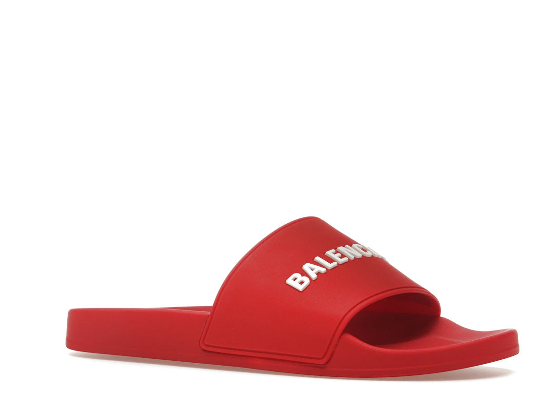 Balenciaga Pool Slide Red White - vue secondaire A