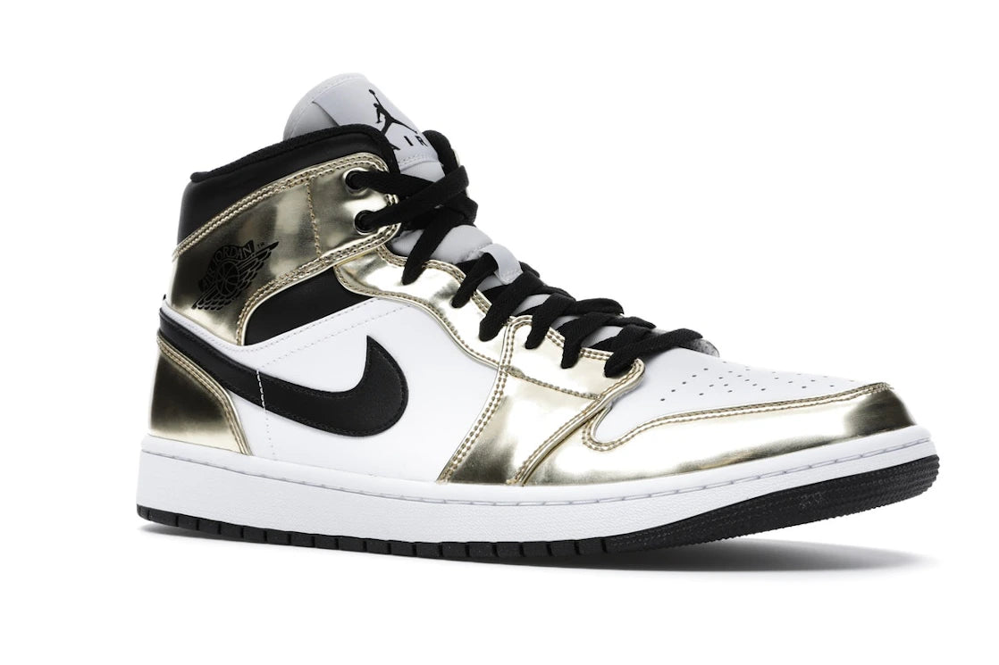 Jordan 1 Mid Metallic Gold Black White - vue secondaire A