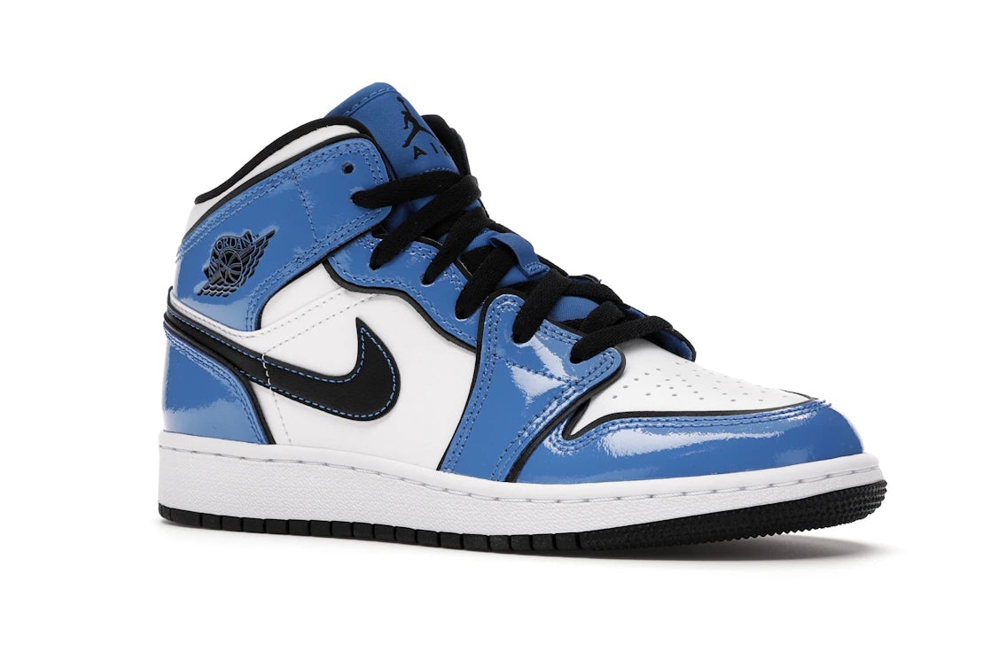 Jordan 1 Mid Signal Blue (GS) - vue secondaire A