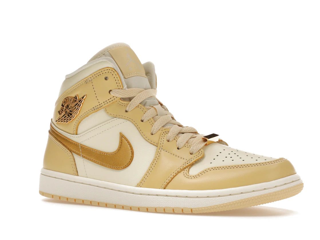 Jordan 1 Mid SE Pale Vanilla Metallic Gold (Women's) - vue secondaire A