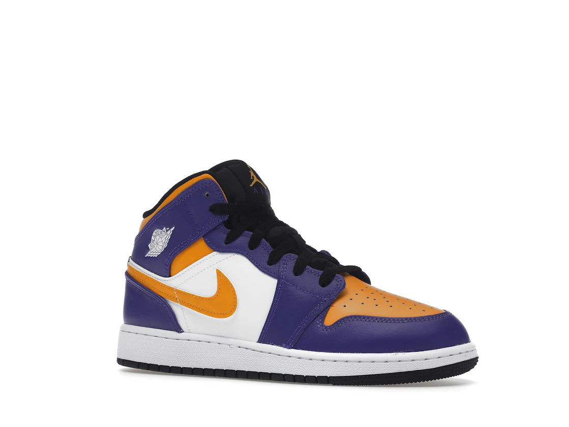 Jordan 1 Mid Lakers (2022) (GS) - vue secondaire A