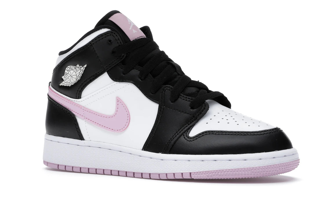 Jordan 1 Mid White Black Light Arctic Pink (GS) - vue secondaire A