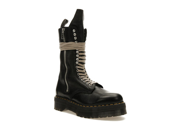 Dr. Martens 1918 Quad Leather Sole Calf Length Boot Rick Owens Black