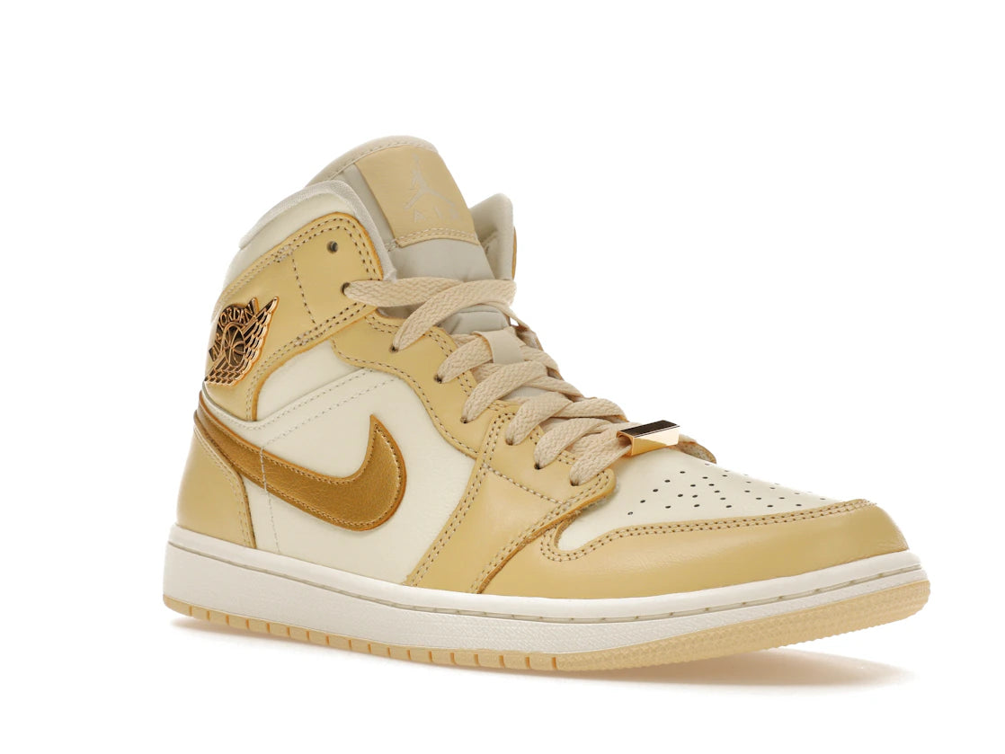 Jordan 1 Mid SE Pale Vanilla Metallic Gold (Women's)