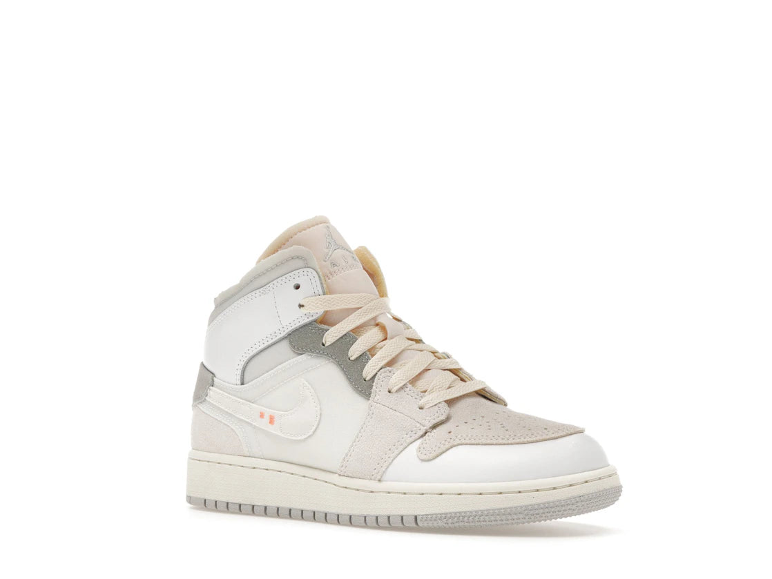 Jordan 1 Mid SE Craft Inside Out White Grey (GS)