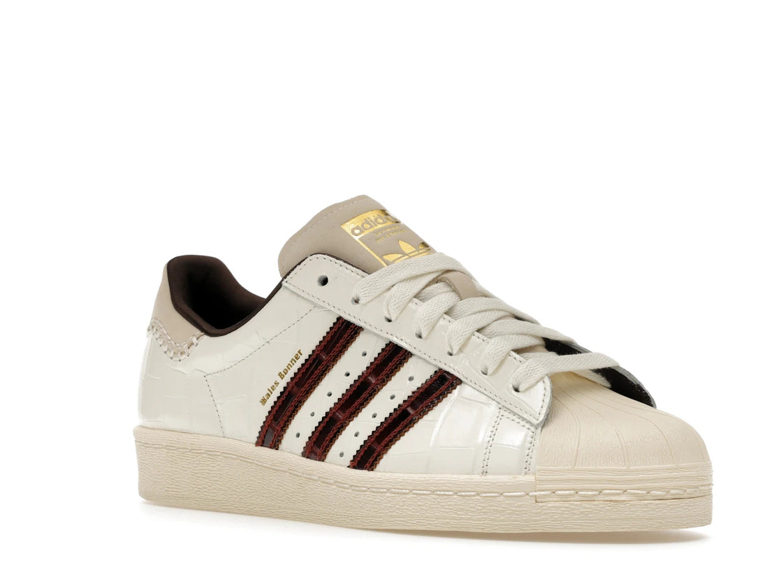 adidas Superstar Wales Bonner Weiß Braun Krokodil - vue secondaire A