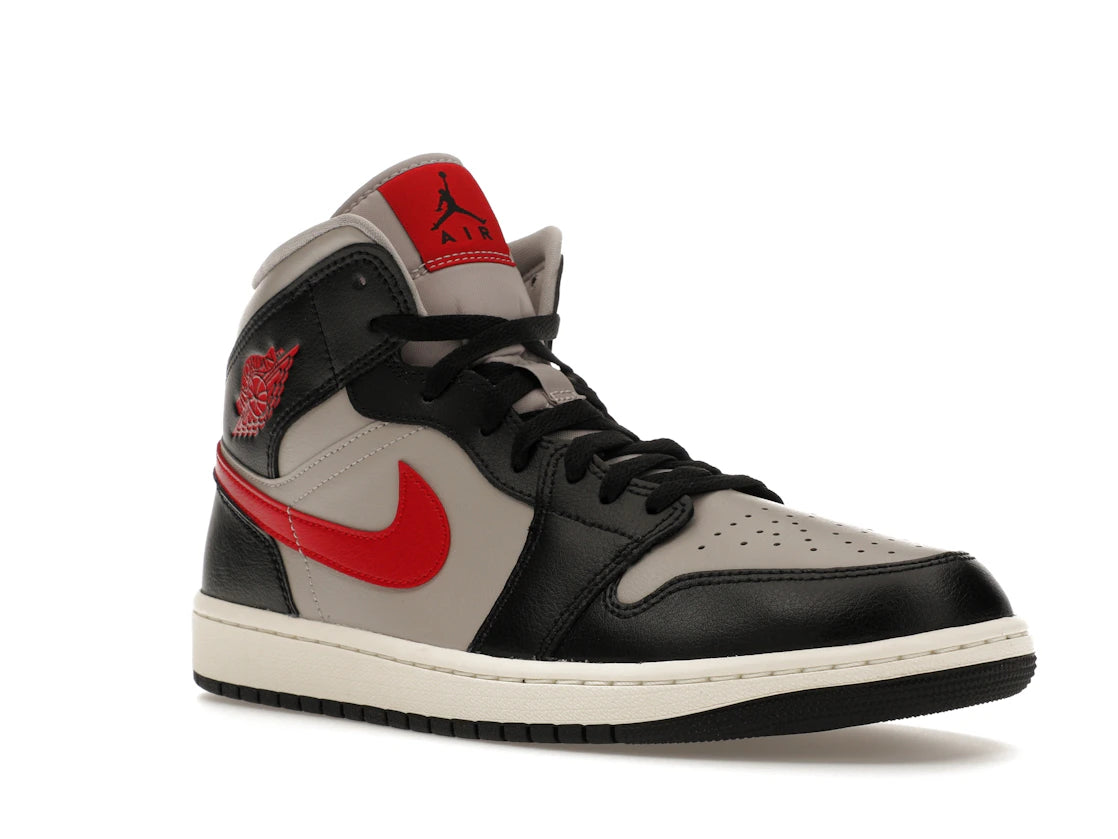Jordan 1 Mid Black College Grey Gym Red (Women's)
