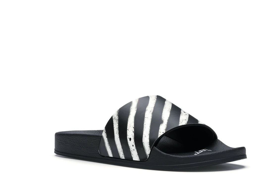 OFF-WHITE Spray Stripes Slider Schwarz Weiß FW19