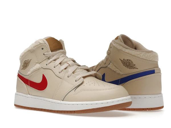 Jordan 1 Mid Utility Fleece Pearl White (GS)