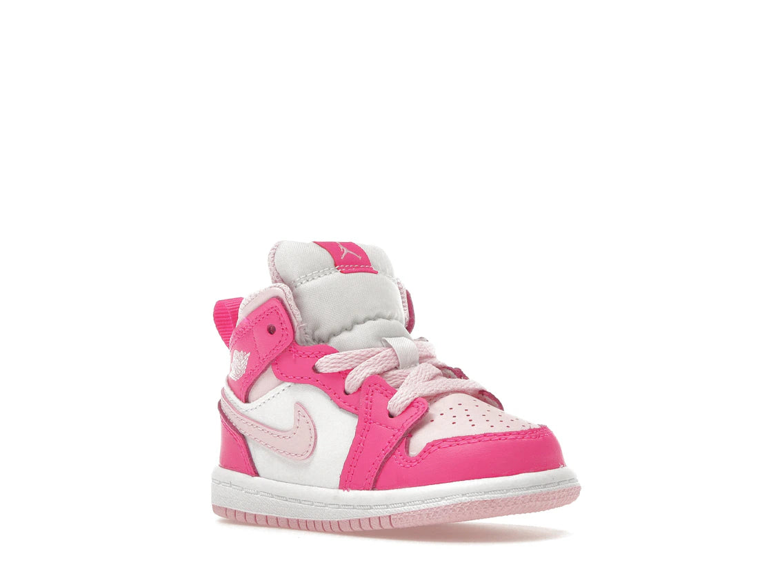 Jordan 1 Mid White Fierce Pink (TD)