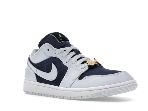 Jordan 1 Low SE Football Grau Weiß Gym Red Mitternachtsblau (Damen)