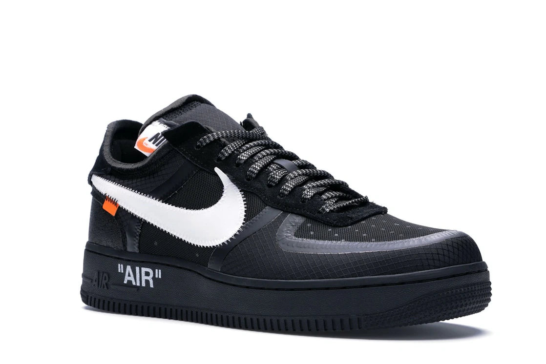 Nike Air Force 1 Low Off-White Schwarz Weiß - vue secondaire A