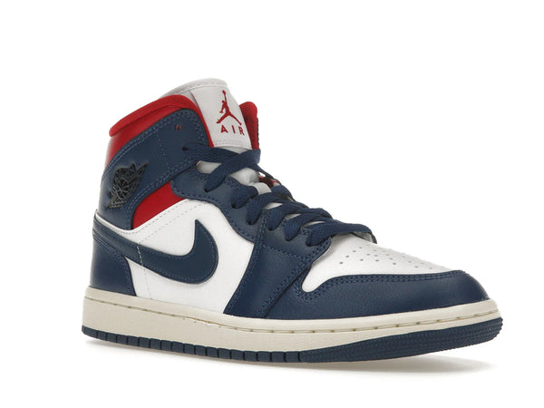 Jordan 1 Mid French Blue Gym Red (Women's)