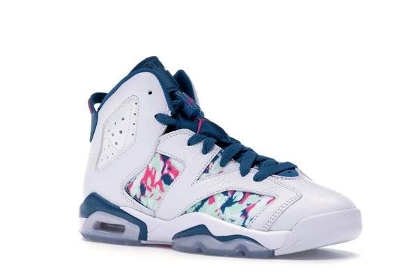 Jordan 6 Retro White Laser Fuchsia Green Abyss (GS)