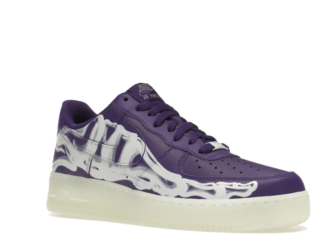 Nike Air Force 1 Low '07 QS Purple Skeleton Halloween (2021) - vue secondaire A