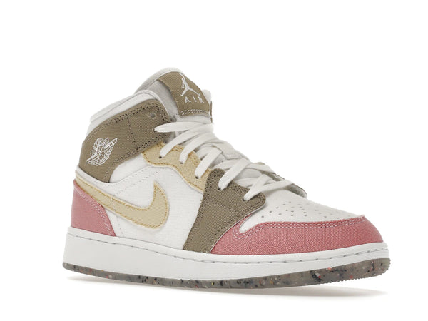 Jordan 1 Mid SE Pastel Vivid Green Grind (GS)