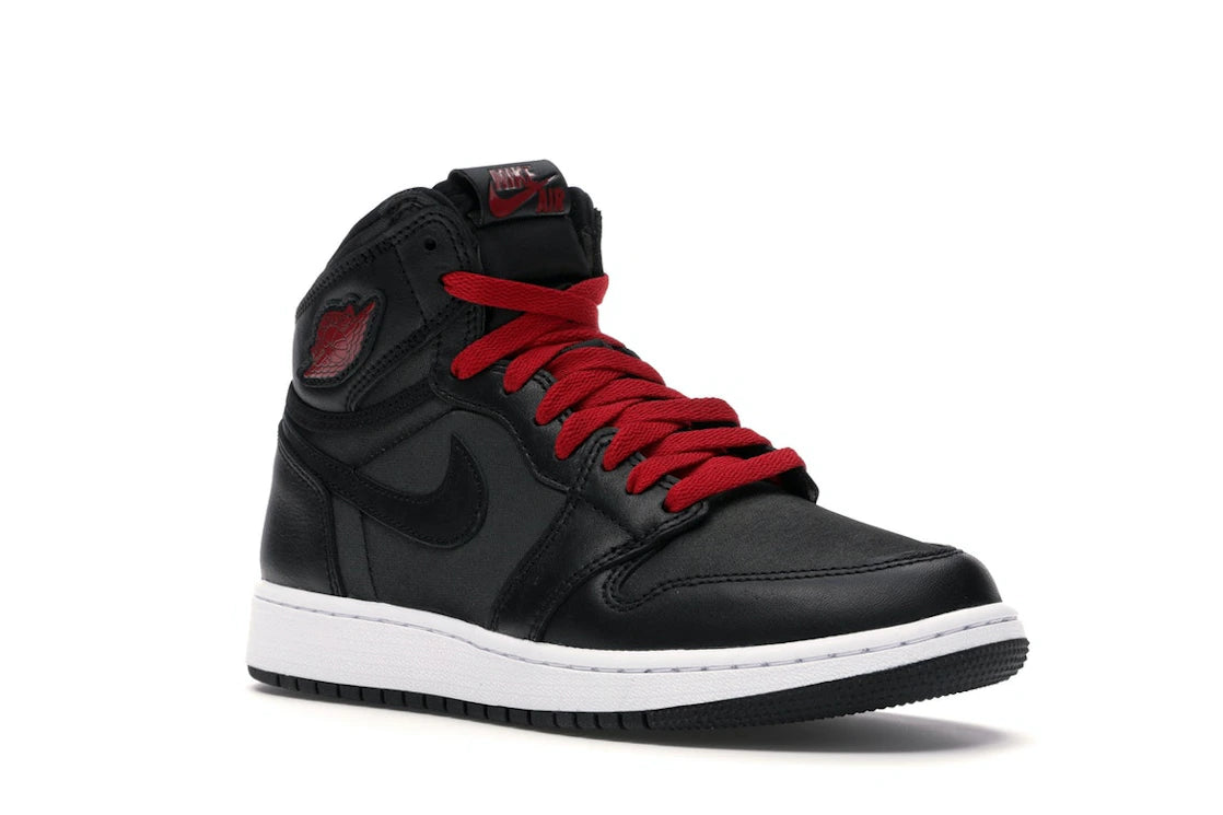 Jordan 1 Retro High Black Satin Gym Red Black (GS)