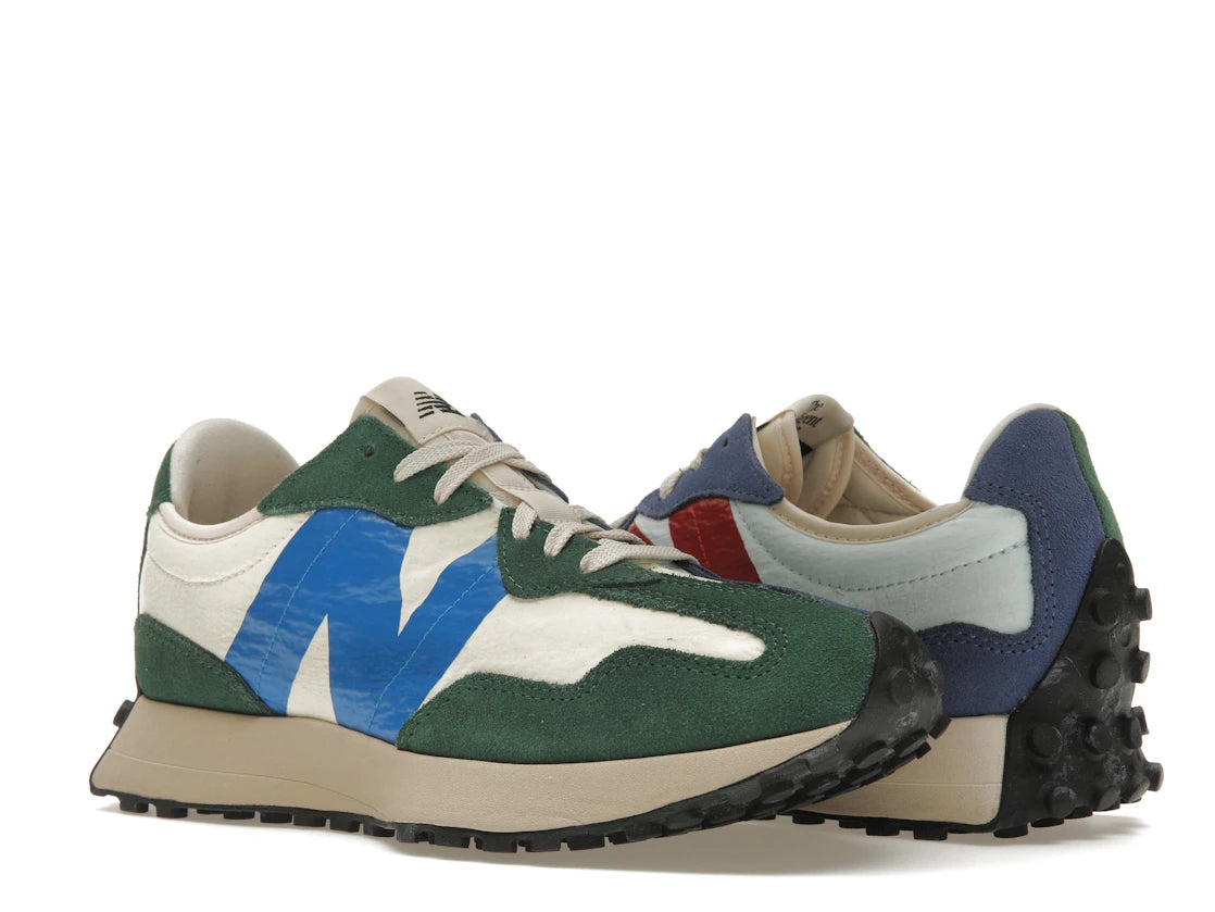 New Balance 327 Forest Green Serene Blue Vintage Worn